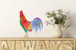 Rooster Wall Decal, Sticker, Decals For Tiles, Walls, Furniture, Kitchen Decals, Decor, Decor - thumbnail 1