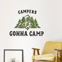 Campers Gonna Camp Wall Quote, Inspirational Message, Words, Self Adhesive Sticker, Peel & Stick Decal - thumbnail 2