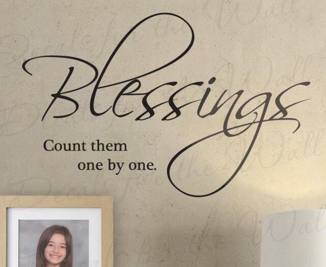 Blessings Count Them By One Inspirational Home Religious God Bible Wall Decal Decor Vinyl Quote Sticker Lettering Art Mural Decoration R23 - image 1