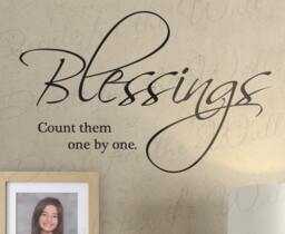 Blessings Count Them By One Inspirational Home Religious God Bible Wall Decal Decor Vinyl Quote Sticker Lettering Art Mural Decoration R23 - thumbnail 1