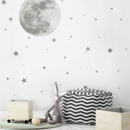 Moon & Stars Wall Decals Peel Stick Kids Room Decor - thumbnail 2