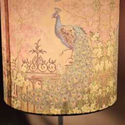 Decoupage Peacock Bedside Lamp Handmade Floral Night Light - thumbnail 3