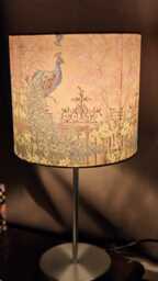 Decoupage Peacock Bedside Lamp Handmade Floral Night Light - thumbnail 1