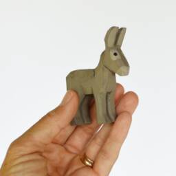 Hand Carved Wooden Noah's Ark Animals Donkey, Draft Horse, One Hump Camel & Spotted Ponies - thumbnail 3