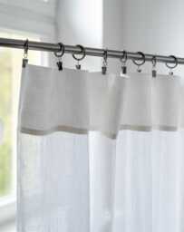White Linen Sheer Curtain Panel, Rod Pocket Custom Window Curtains, Scandi