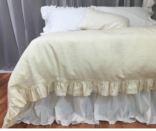 Sundress Linen Ruffle Duvet Cover, Bedding, Luxury Bedding Collections - image 1
