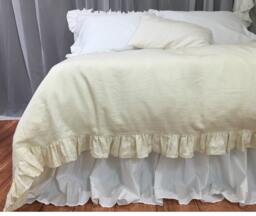 Sundress Linen Ruffle Duvet Cover, Bedding, Luxury Bedding Collections - thumbnail 1