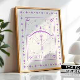 Sagittarius Zodiac Aesthetic Wall Art, Trendy Print, Astrology Decor, Celestial Star Sign Poster, Spiritual Gift - thumbnail 2