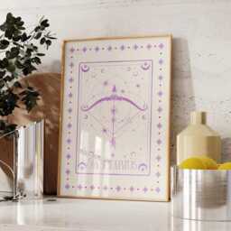 Sagittarius Zodiac Aesthetic Wall Art, Trendy Print, Astrology Decor, Celestial Star Sign Poster, Spiritual Gift - thumbnail 3