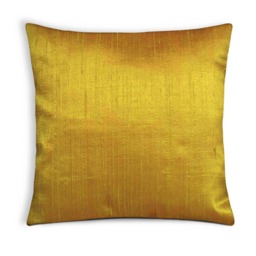Handmade Mustard Raw Silk Pillow Cover, Decorative Cushion, Throw - thumbnail 1