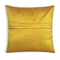 Handmade Mustard Raw Silk Pillow Cover, Decorative Cushion, Throw - thumbnail 2