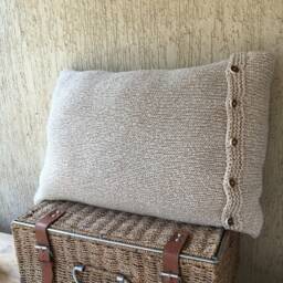 Edelweiss Knit Pillowcase Organic Linen Lumbar Pillow Cover - thumbnail 3