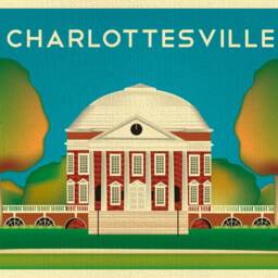 Charlottesville Poster, University Of Virginia Print, U V, Rotunda Building, Chalottesville Map E8-O-Cha-Va - thumbnail 2