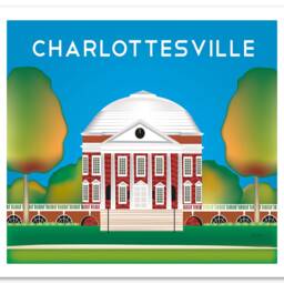 Charlottesville Poster, University Of Virginia Print, U V, Rotunda Building, Chalottesville Map E8-O-Cha-Va - thumbnail 3