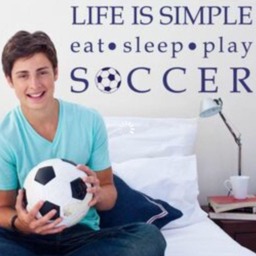 Soccer Wall Decal Life Is Simple Play Large Sports Football Room Kids Teen & Nursery Child041 - thumbnail 2
