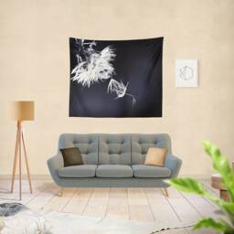 Dandelion Tapestry Wall Hanging, Wispy Nature Photo, Bohemian Decor