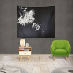 Dandelion Tapestry Wall Hanging, Wispy Nature Photo, Bohemian Decor - thumbnail 2