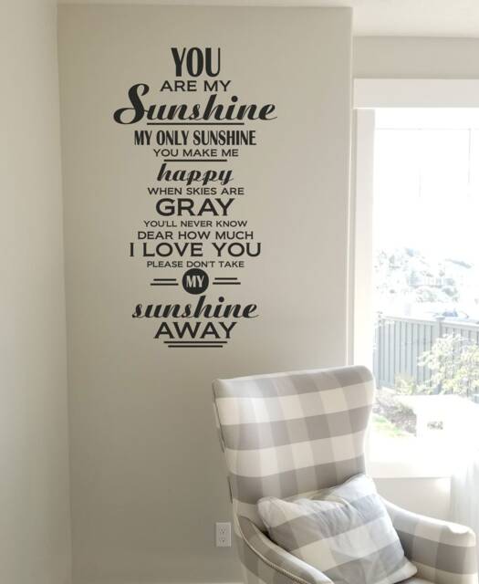 You Are My Sunshine Decal Vinyl Lettering Sticker, Home Decor - image 1