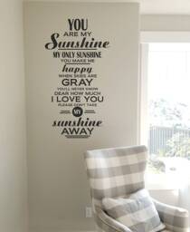 You Are My Sunshine Decal Vinyl Lettering Sticker, Home Decor - thumbnail 1