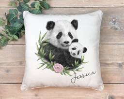 Personalised Panda Cushion Gift , Printed Name Design Throw Pillow For Girls Boys Bedroom Christmas - thumbnail 1
