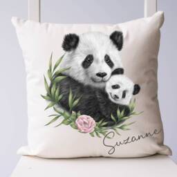 Personalised Panda Cushion Gift , Printed Name Design Throw Pillow For Girls Boys Bedroom Christmas - thumbnail 2