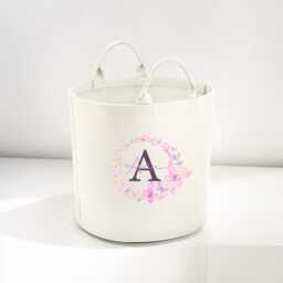 Personalised Toy Storage, Tub, Storage Basket, Box, Baby Shower Gift, Baby Nursery, Blanket Butterfly Floral Flowers Any Text - thumbnail 2