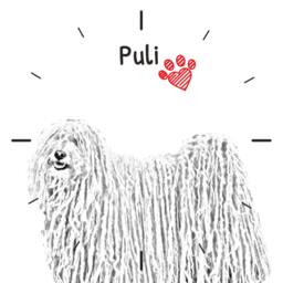 Puli, Free Standing Mdf Floor Clock With An Image Of A Dog - thumbnail 2