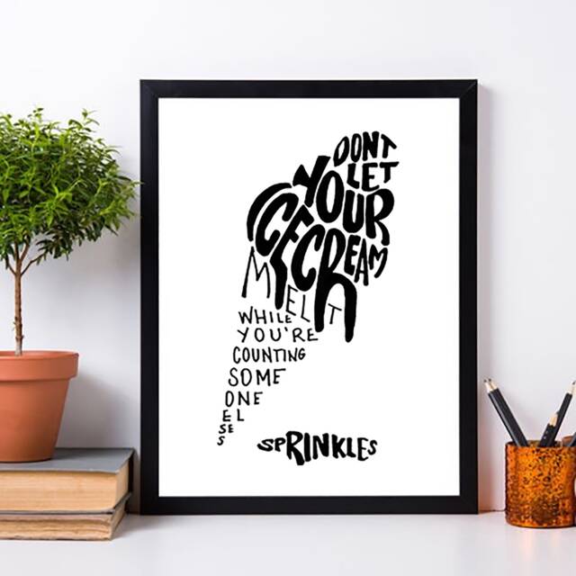 Ice Cream Melt Quote Art Print Hand Lettered Wall Decor - image 1