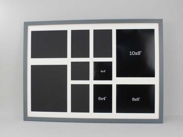 "Multi Aperture Photo Frame. Mixed Layout & Photo Sizes, 8x10"", 8x6"", 6x4"" 4x4" - image 1