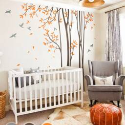 Tree Wall Decal Tall Birch Forest Set, Nursery Skinny Trees Mural, Kids Room Gift - thumbnail 2