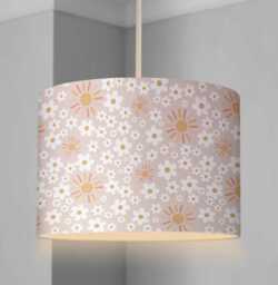 Lampshade - Nursery Sun & Daisy, Lampshade Or Table Lampshade Childrens Room Round