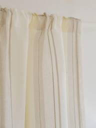 Evie Sheer Curtain, Striped Curtain With Linen Texture, Light Filtering Panel, Customn For Livingroom & Bedroom, 1Pc - thumbnail 1
