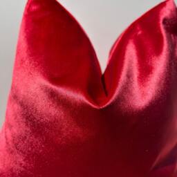 Red Velvet Pillowcase, Cotton Blend, Hidden Zipper, Decorative Cushion Sham Pillowcase - thumbnail 4