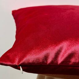 Red Velvet Pillowcase, Cotton Blend, Hidden Zipper, Decorative Cushion Sham Pillowcase - thumbnail 2