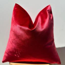 Red Velvet Pillowcase, Cotton Blend, Hidden Zipper, Decorative Cushion Sham Pillowcase - thumbnail 3