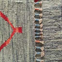 Nordic Runner Kilim Rug, Modern Artisan Scandinavian Afghan Turkish Abstract Art Wool Rug 192x69 cm - thumbnail 3