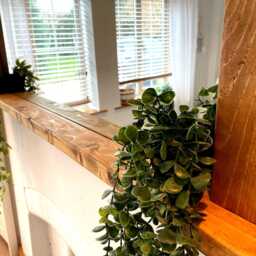 Handcrafted Wooden Mirror With Shelf - Rustic Farmhouse Style - thumbnail 4