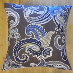 Robert Allen Paisley Pillow Cover.toss Pillows.accents.brown/Blues - thumbnail 1