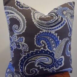 Robert Allen Paisley Pillow Cover.toss Pillows.accents.brown/Blues - thumbnail 3