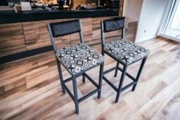 Cowhide Bar Stool - Counter With Backs Aztec Fabric - Sold Individually - Fpbk