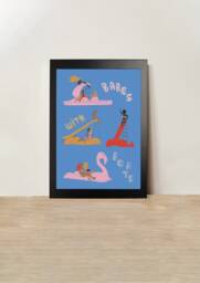 Babes & Boats Art Print - Chilled Summer Vibes - A4/A5 - thumbnail 1