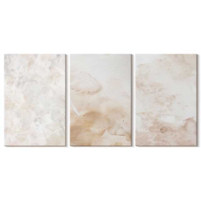 Set Of 3 Canvas Prints - Fashionable Textures in Light Pastel Colors, Beige Wall Art Large, Natural Decor - image 1