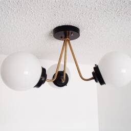 Modern Flush Mount - Ceiling Light Contemporary Minimalist Dining Living Room Bathroom Glass Shade Kitchen Ul Listed - thumbnail 3