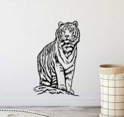 Tiger Wall Decal Safari Africa Decor Wild Cats Art Poster Vinyl Sticker Nature Nursery Animals Print S968 - thumbnail 1