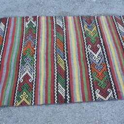Vintage Kilim, Rug Rugs For Kitchen, 3.5x5.8 Ft Accent Green Handmade Turkish Bedroom Kilim - thumbnail 3