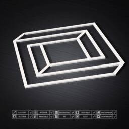 Polygonal Geometric Form, 3D Wall, Black Or White , 24.8 X Inches Gift For Home Modern Decor - Skuimpre - thumbnail 3