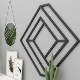 Polygonal Geometric Form, 3D Wall, Black Or White , 24.8 X Inches Gift For Home Modern Decor - Skuimpre - thumbnail 1