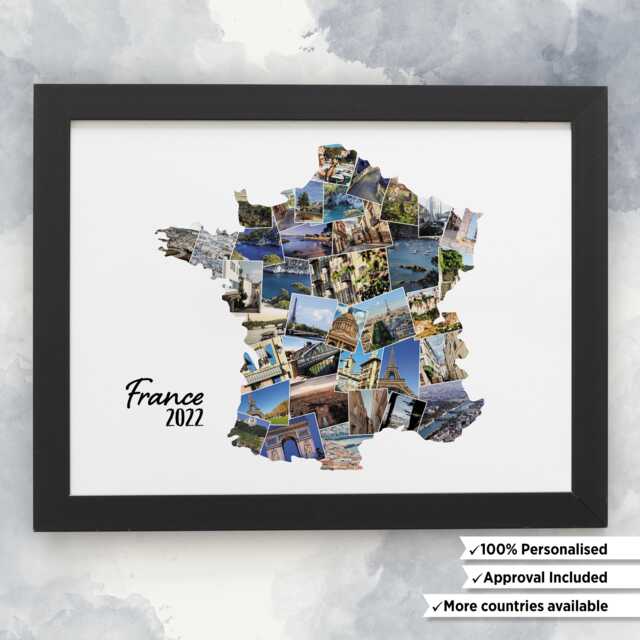France Photo Collage Wall Art Display Frame Travel Memories Gift For Traveller D??cor Picture Vacation Photos Shape - image 1