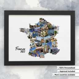 France Photo Collage Wall Art Display Frame Travel Memories Gift For Traveller D??cor Picture Vacation Photos Shape
