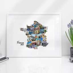 France Photo Collage Wall Art Display Frame Travel Memories Gift For Traveller D??cor Picture Vacation Photos Shape - thumbnail 2